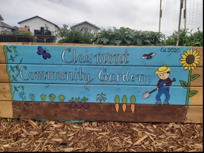 Painting on raised garden bed
